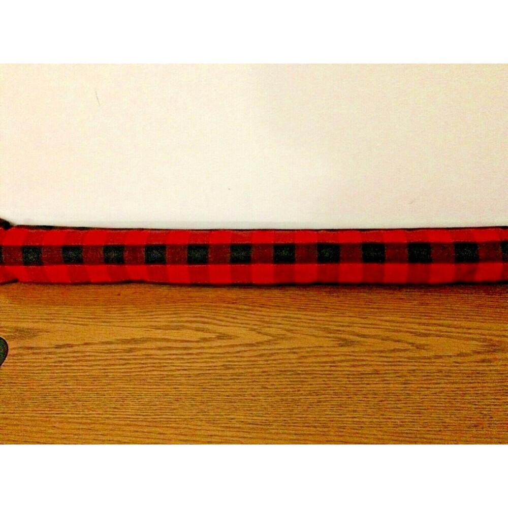 Handmade Cotton Flannel Draft Blocker Red Buffalo Check 36" Unfilled Door Snake